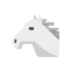 horse icon flat, animal icon. white horse. flat icon design vector