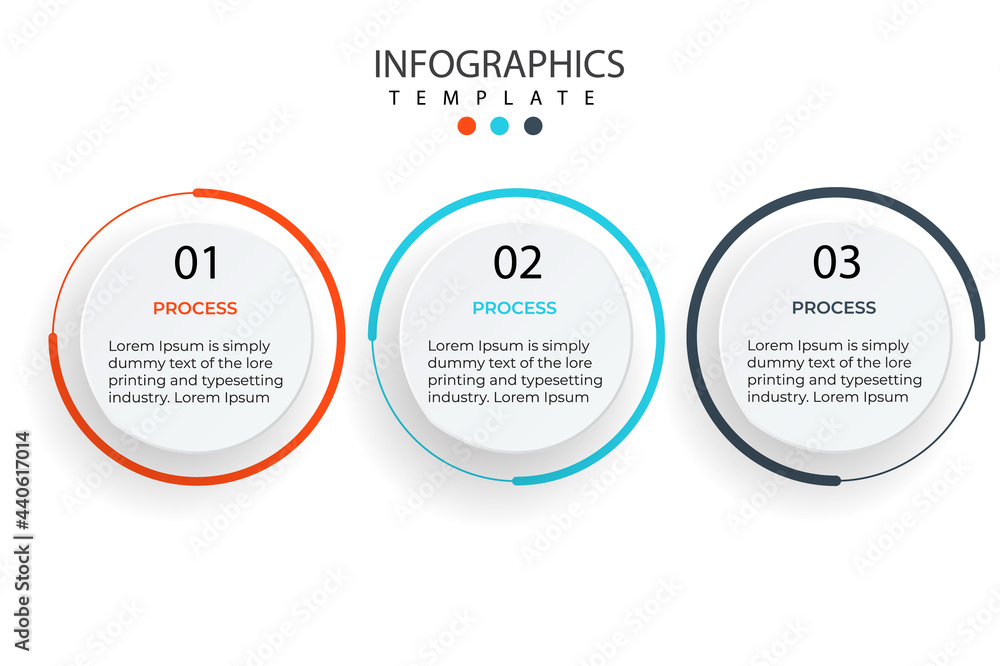 Poster business data visualization. process chart. abstract elements of graph, diagram with 3 steps, option