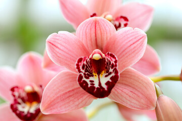 Fototapeta na wymiar pink orchid flowers in garden