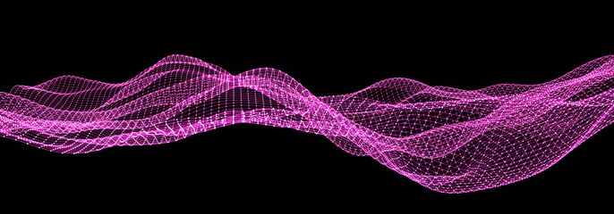 抽象的な技術の背景　コンピューターマトリックス　粒子の未来的なサイバー背景　3Dレンダリング © lens_stock