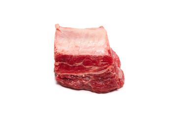 Raw beef ribs isolated on white background.