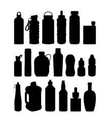 Bottle silhouettes. Good use for symbol, logo, icon, mascot, or any design you want