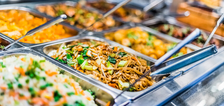 Asian Food Sold In A Shopping Mall Food Court