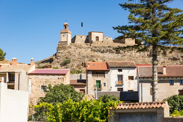 the castle hill of Burbaguena, province of Teruel, Aragon, Spain