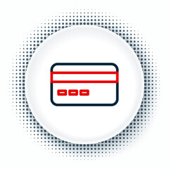 Line Credit card icon isolated on white background. Online payment. Cash withdrawal. Financial operations. Shopping sign. Colorful outline concept. Vector