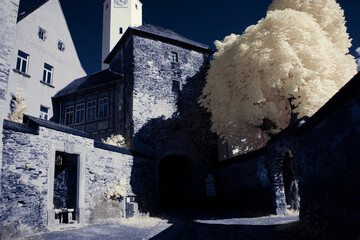 infrared photography - surreal ir photo of landscape with trees under cloudy sky - the art of our...