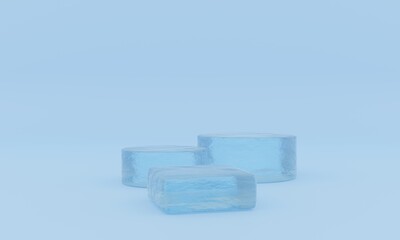 Blank product stage. 3d ice podium for advertising.
