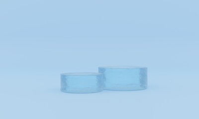 Blank product stage. 3d ice podium for advertising.