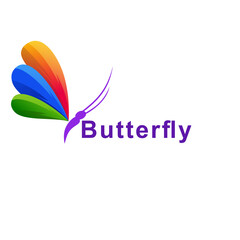 Fototapeta na wymiar Abstract butterfly logo illustration