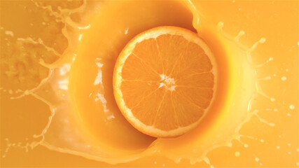 Orange slice in its own juice.
