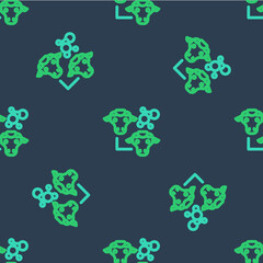 Line Cloning icon isolated seamless pattern on blue background. Genetic engineering concept. Vector