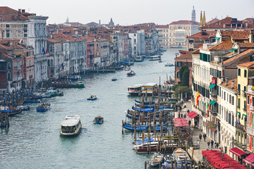 Fototapeta na wymiar Panoramic view of the Grand Canal in Venice, Italy