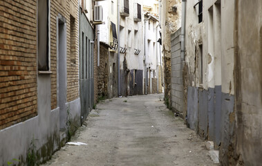 Old and deep street of a town