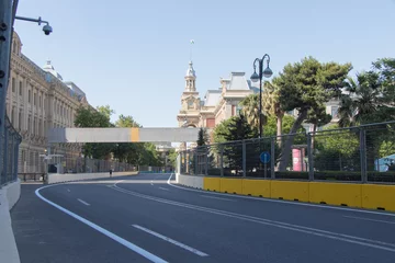Fototapete Rund Empty streets of baku during Formula 1 race 2021 © Nurlan