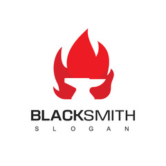 Blacksmith Logo Template Isolated On White Background