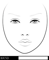 Face chart for make up artist