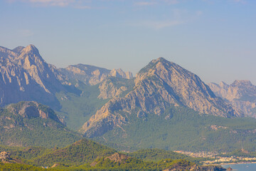 View on Taurus mountains not far from the city Kemer. Antalya province, Turkey