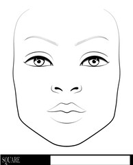 Face chart for make up artist