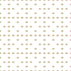 Seamless floral pattern. Simple background with light pink and light green flowers. White background. Designed for textile fabrics, wrapping paper, background, wallpaper, cover.