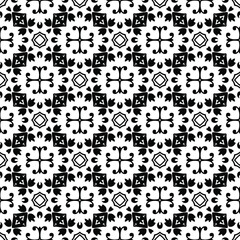 floral seamless pattern background. Geometric ornament for wallpapers and backgrounds. pattern with Black and white color. 