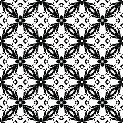 floral seamless pattern background. Geometric ornament for wallpapers and backgrounds. pattern with Black and white color. 