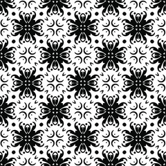 floral seamless pattern background. Geometric ornament for wallpapers and backgrounds. pattern with Black and white color. 