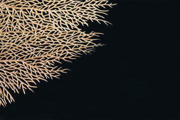 leaf on the black table