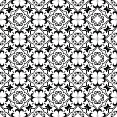 floral seamless pattern background. Geometric ornament for wallpapers and backgrounds. pattern with Black and white color. 
