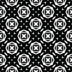 floral seamless pattern background. Geometric ornament for wallpapers and backgrounds. pattern with Black and white color. 