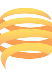 spiral curved ribbon letter p logo