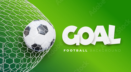 Football Goal Background Vector Soccer Banner With Ball In Net And Place For Text Sport Game And Football Championship Cut Illustration Stock Concept Of Goal In Green Wall Mural Anatoliy Football Goal Background Vector Soccer Banner With Ball In Net And Place For Text Sport Game And Football Championship Cut Illustration Stock Concept Of Goal In Green Wall Mural Anatoliy