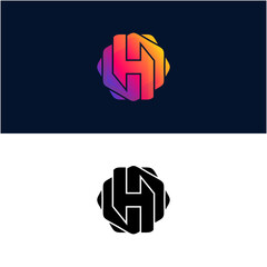 Letter H Abstract Logo Design