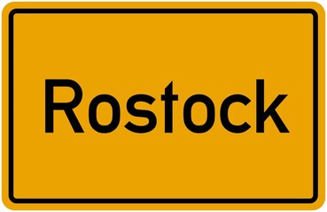 The Village Name Sign Of Rostock