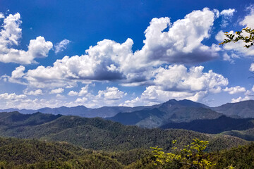 mountains and clouds