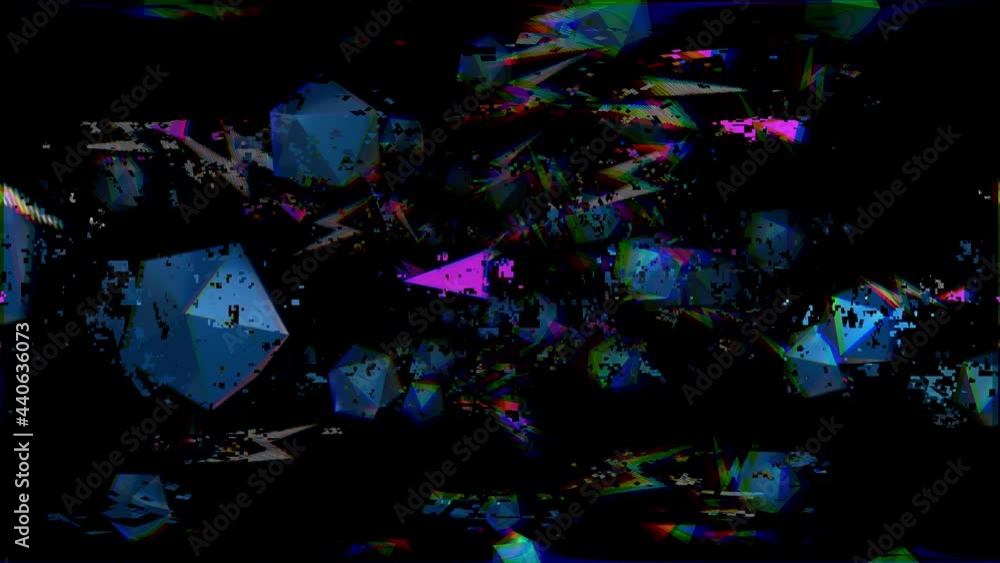 Aufkleber abstract beautiful background of flying irregular geometric shapes in outer space. beautiful backgro
