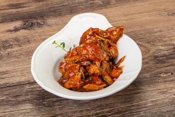 Canned anchovy in tomato sauce