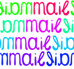 Mail. Inscription.  Seamless pattern.  Watercolor