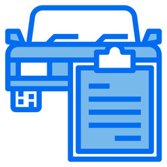 Clipboard blue line icon
