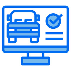 monitor blue line icon