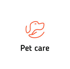 Pet care logo design isolated dog vet clinic
