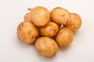 Raw baby young potato heap