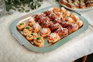 Tasty appetizers at a buffet