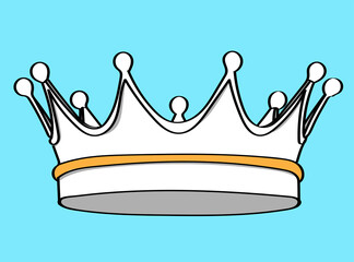 Fototapeta premium Colorful illustration of a crown on blue background