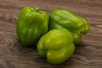 Green sweet bell pepper heap