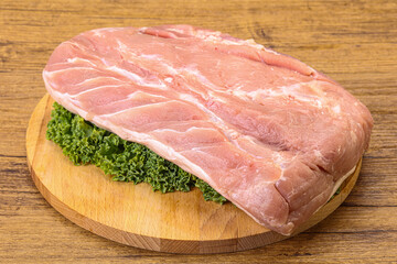 Raw pork loin for cooking