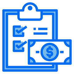 clipboard blue line icon