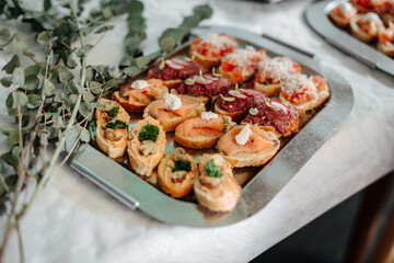 Tasty appetizers at a buffet