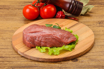 Raw beef piece for cooking