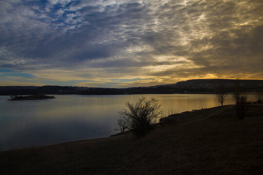 sunset over the lake © denb85