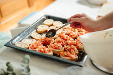 Tasty appetizers at a buffet